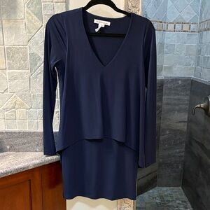 BCBGMaxAzria Deep Blue Long Sleeve Dress